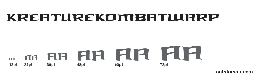 Размеры шрифта Kreaturekombatwarp