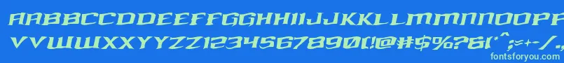 kreaturekombatwarpital Font – Green Fonts on Blue Background