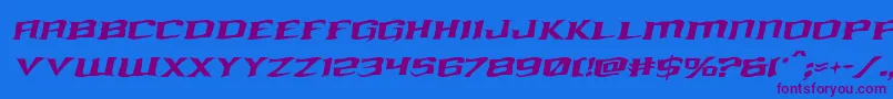 kreaturekombatwarpital-Schriftart – Violette Schriften auf blauem Hintergrund