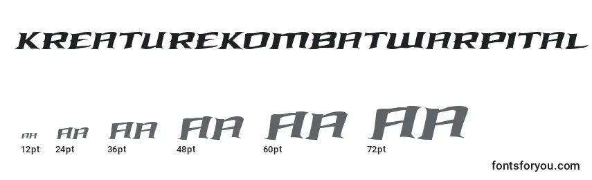Размеры шрифта Kreaturekombatwarpital