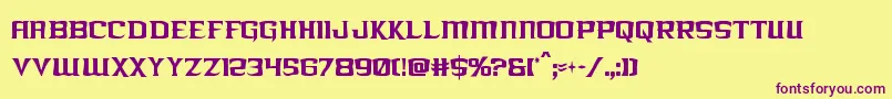 kreaturekombatxtracond Font – Purple Fonts on Yellow Background