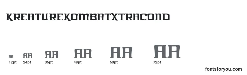 Размеры шрифта Kreaturekombatxtracond