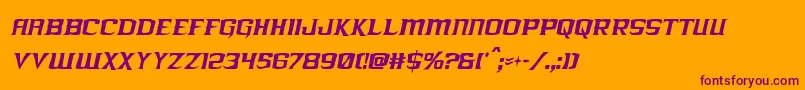 kreaturekombatxtraconitl Font – Purple Fonts on Orange Background