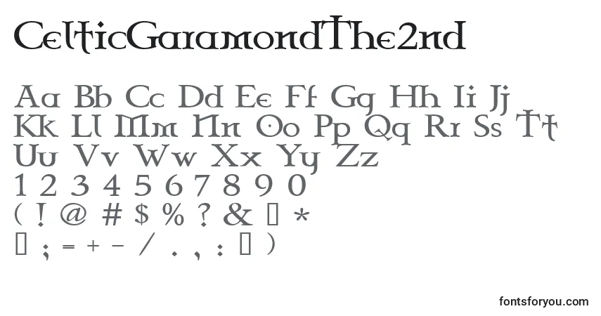Schriftart CelticGaramondThe2nd – Alphabet, Zahlen, spezielle Symbole