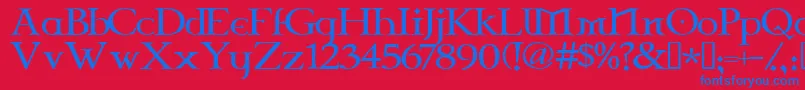 CelticGaramondThe2nd-Schriftart – Blaue Schriften auf rotem Hintergrund
