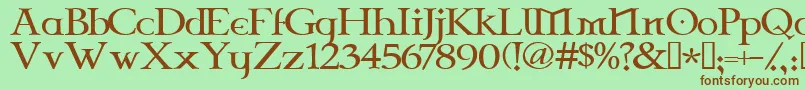 フォントCelticGaramondThe2nd – 緑の背景に茶色のフォント