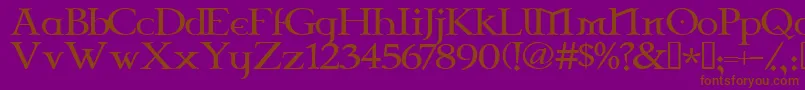 フォントCelticGaramondThe2nd – 紫色の背景に茶色のフォント