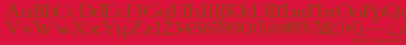 CelticGaramondThe2nd-Schriftart – Braune Schriften auf rotem Hintergrund