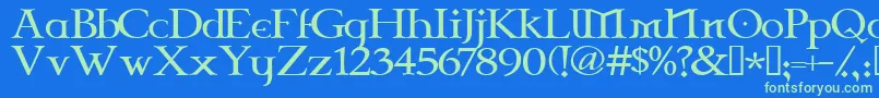 CelticGaramondThe2nd Font – Green Fonts on Blue Background