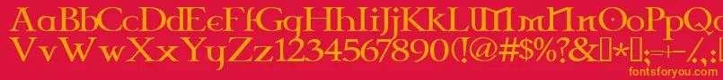 CelticGaramondThe2nd Font – Orange Fonts on Red Background