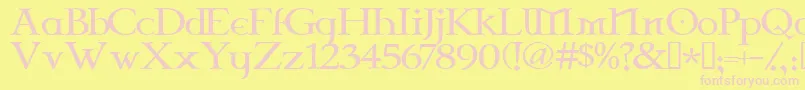 CelticGaramondThe2nd Font – Pink Fonts on Yellow Background