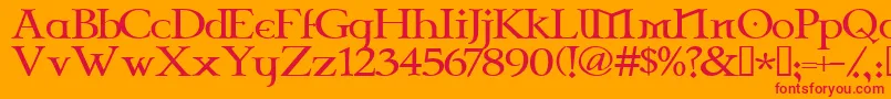 CelticGaramondThe2nd Font – Red Fonts on Orange Background