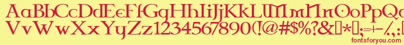 CelticGaramondThe2nd Font – Red Fonts on Yellow Background