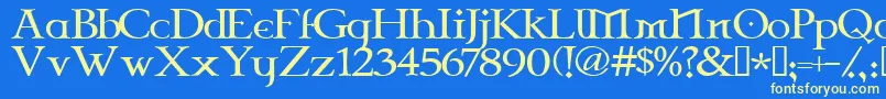 CelticGaramondThe2nd Font – Yellow Fonts on Blue Background