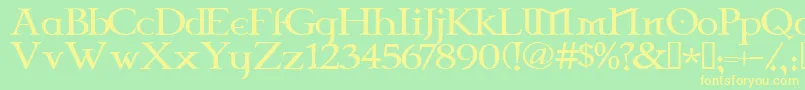 CelticGaramondThe2nd Font – Yellow Fonts on Green Background