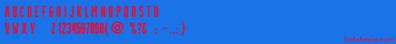 KrechanstaudGothic Rough Font – Red Fonts on Blue Background