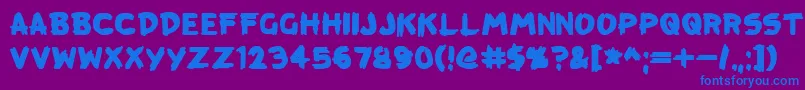 KreepTown Font – Blue Fonts on Purple Background