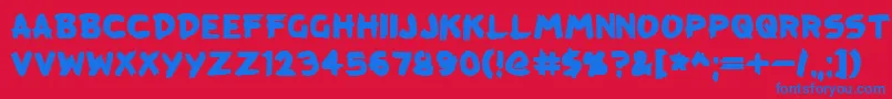 KreepTown Font – Blue Fonts on Red Background