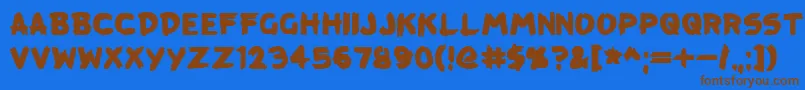 KreepTown Font – Brown Fonts on Blue Background