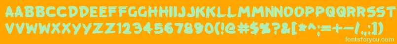 KreepTown Font – Green Fonts on Orange Background