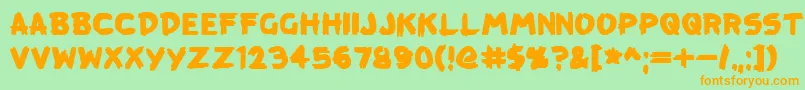 KreepTown Font – Orange Fonts on Green Background