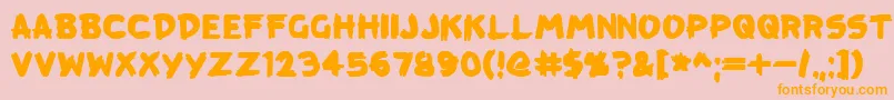 Czcionka KreepTown – pomarańczowe czcionki na różowym tle