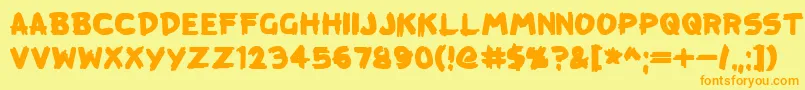 Fonte KreepTown – fontes laranjas em um fundo amarelo