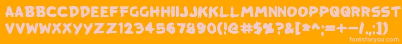 KreepTown Font – Pink Fonts on Orange Background