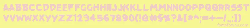KreepTown Font – Pink Fonts on Yellow Background
