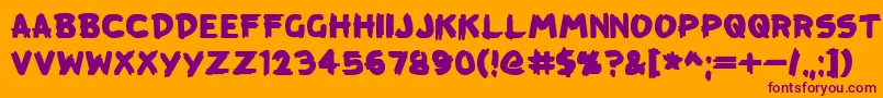 KreepTown Font – Purple Fonts on Orange Background