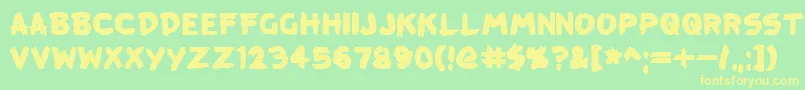 KreepTown-Schriftart – Gelbe Schriften auf grünem Hintergrund