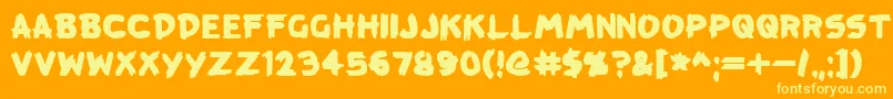 KreepTown Font – Yellow Fonts on Orange Background