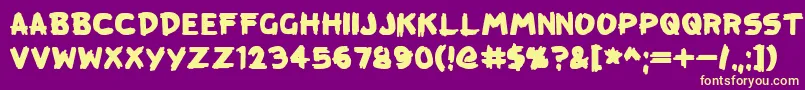 KreepTown Font – Yellow Fonts on Purple Background