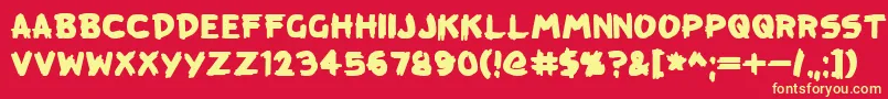 KreepTown Font – Yellow Fonts on Red Background