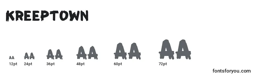 KreepTown Font Sizes
