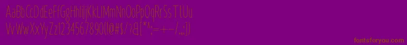 Krempeng Sans-Schriftart – Braune Schriften auf violettem Hintergrund