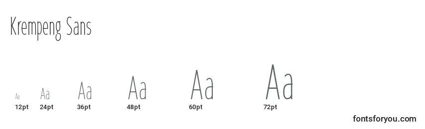 Размеры шрифта Krempeng Sans