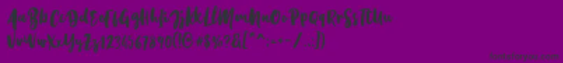 Kristale Script-Schriftart – Schwarze Schriften auf violettem Hintergrund