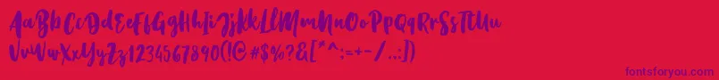 Kristale Script Font – Purple Fonts on Red Background