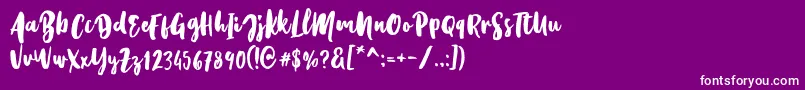 Kristale Script Font – White Fonts on Purple Background