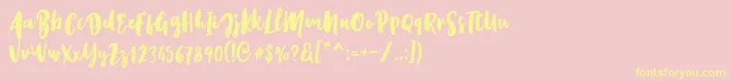 Подробнее о шрифте Kristale Script Шрифт Kristale Script – жёлтые шрифты на розовом фоне