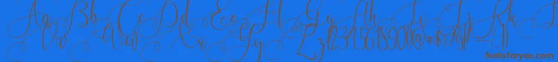 Kristallian-Schriftart – Braune Schriften auf blauem Hintergrund