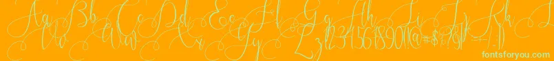 Kristallian Font – Green Fonts on Orange Background