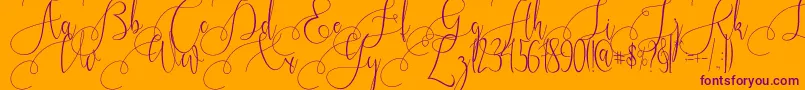 Kristallian Font – Purple Fonts on Orange Background