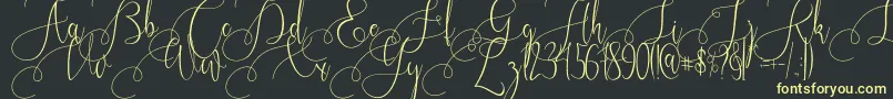 Kristallian Font – Yellow Fonts on Black Background