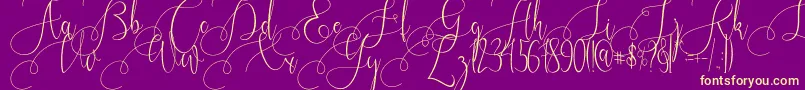 Kristallian Font – Yellow Fonts on Purple Background