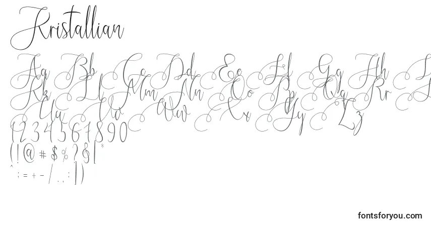 Kristallian (132018)フォント–アルファベット、数字、特殊文字