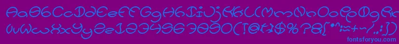 KRISTINA Bold Italic-Schriftart – Blaue Schriften auf violettem Hintergrund