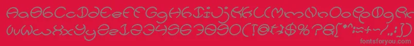 Fonte KRISTINA Bold Italic – fontes cinzas em um fundo vermelho