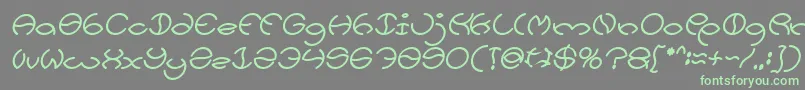 Fonte KRISTINA Bold Italic – fontes verdes em um fundo cinza